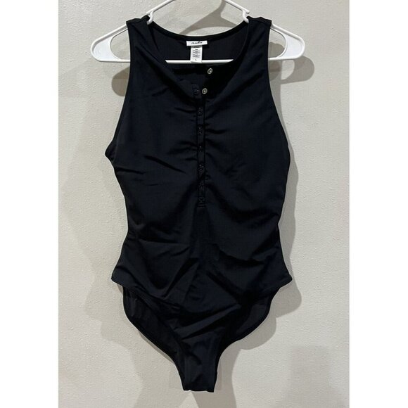 Andie Swim The Malibu One Piece Women’s Black size Large L Snap Button Up - Picture 2 of 4